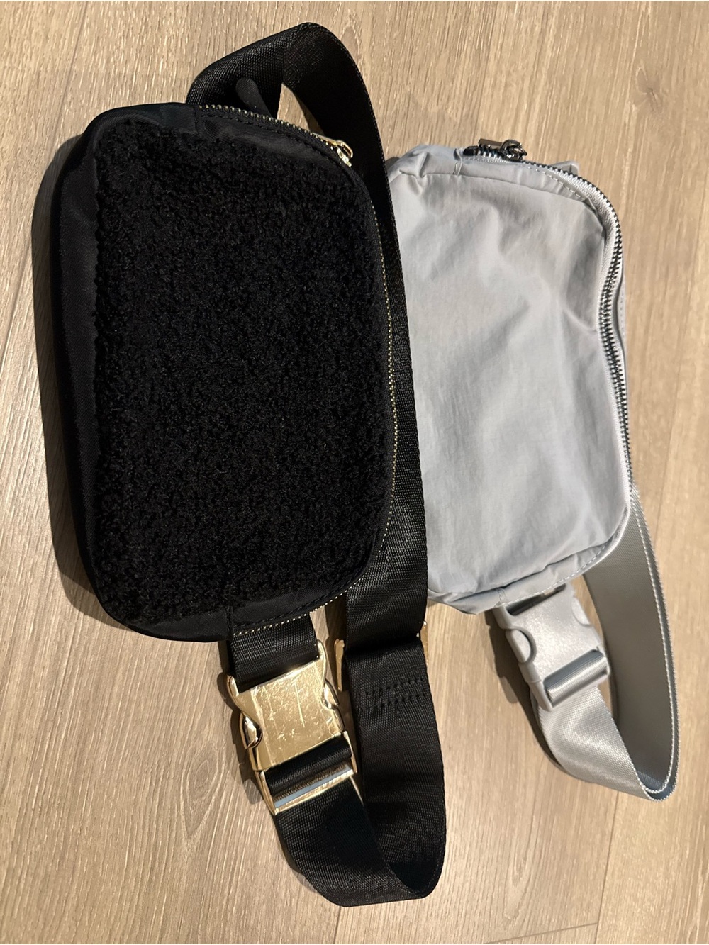 Black and Light Gray Dual Crossbody Bag/fanny packer